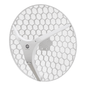 MIKROTIK LHG-5AXD-XL – CPE Exterior Punto a Punto / Wi-Fi 6 / Antena 27 dBi / Alcance 30 km (98,425 ft) / PoE Pasivo 12-28V / IP66 / -40°C a 70°C