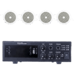 EPCOM PROAUDIO EPB120E/4CS – Kit de Sonido para Instalación / Amplificador 120W / 4 Altavoces de Plafón 4" / Sistema 70/100V / Bluetooth y FM