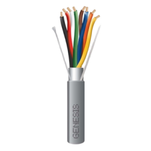 GENESIS 2207-1109 – Bobina de 305 m (1000 pies) / Cable de Cobre / 8 x 22 AWG / Riser CMR-CL3R / Blindado / Gris / Control de Acceso / Alarmas / Automatización / Interfonos