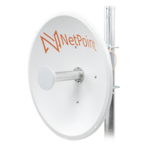NetPoint NP1GEN2 – Antena Parabólica Direccional / 4.9-6.4 GHz / Ganancia 30 dBi / Dual Slant 45° y 90° / Alcance 30 km (98,425 ft) / Diámetro 60 cm (23.6 in)