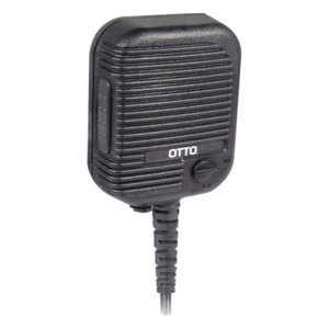 OTTO V2-10030 – Micrófono-Bocina para Radio Portátil / Control de Volumen / PTT 1 Millón de Ciclos / Jack 2.5 mm / Cable Espiral 40 lb / Clip 360° / MIL-STD-810