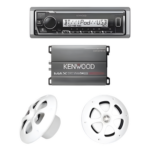 JVC  KENWOOD KEA4/1613MRW – Kit de Audio Marino / Receptor Bluetooth / Amplificador 400W / Bocinas 6.5" (16.5 cm) / 4 Ohms