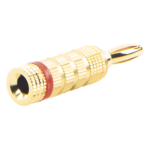 EPCOM PROAUDIO EP-BSCR – Conector Banana / Tipo Tornillo / Chapado en Oro 24K / 12 AWG Máx / Polaridad Codificada / 1 Pieza Roja