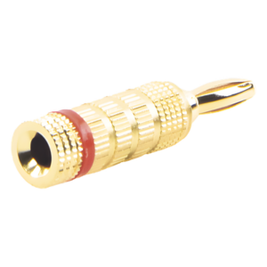 EPCOM PROAUDIO EP-BSCR – Conector Banana / Tipo Tornillo / Chapado en Oro 24K / 12 AWG Máx / Polaridad Codificada / 1 Pieza Roja