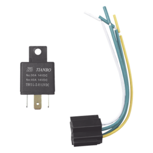 JIMIIOT 12VRELAY – Relé automotriz / 5 pines / 12 VDC / Con base de montaje