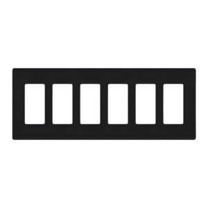LUTRON ELECTRONICS SC6MN – Placa de pared / 6 espacios / 12.00 x 4.69 x 0.30 in / Sin tornillos / Acabado Midnight satinado