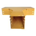 CHAROFIL CHFBTH4X4R8EPK – Charola T Horizontal para Fibra Óptica / Aluminio 4" x 4" / Radio de Curvatura 8" / Recubrimiento Epóxico Amarillo / Incluye Tapa y Accesorios