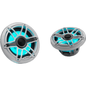 JL AUDIO 10-03093-00 – Bocinas Náuticas / 6.5" / Coaxial / 75 W RMS / LED Transflective / Rejilla Deportiva Blanca / 89.5 dB / 55 Hz-25 kHz / 4 Ω
