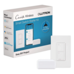 LUTRON CASETA WIRELESS PBDGPKG1WS – Kit de Inicio para Iluminación Inteligente / Hub Smart Bridge / Interruptor On/Off 5 A / Control por App y Asistentes de Voz / Requiere Neutro