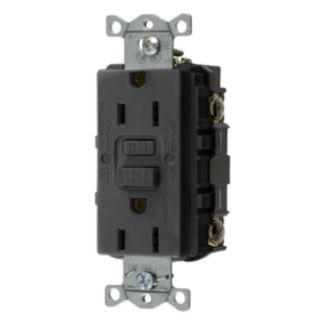HUBBELL HUB-GFR-ST-15-BK – Contacto GFCI Auto-verificación / 15 A / 125 V / 2 Polos 3 Hilos / NEMA 5-15R / Grado Comercial