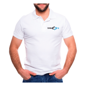LINKEDPRO BY EPCOM PLALPWL – Playera Polo / Algodón 100% / Talla Grande / Color Blanco