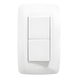 JWJ JTL-B72-05 – Apagador Duplex / 10 A / 127 V CA / 60 Hz / 11.8 x 7.8 x 3 cm / 4.65 x 3.07 x 1.18 in / Blanco