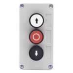 ACCESSPRO XBS-SW-02 – Botonera de control triple / IP40 / -20 a 50 °C / ≤24 VCC / 67 x 133 x 49 mm / 2.6 x 5.2 x 1.9 in