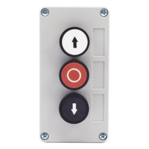 ACCESSPRO XBS-SW-02 – Botonera de control triple / IP40 / -20 a 50 °C / ≤24 VCC / 67 x 133 x 49 mm / 2.6 x 5.2 x 1.9 in