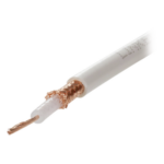 Syscom LPRG58AU/100 – Cable Coaxial RG58AU / 100 m (328.08 pies) / Forro Blanco UV / Impedancia 50Ω / Triple Blindaje de Cobre
