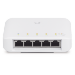 UBIQUITI USW-FLEX – Switch PoE semi-exterior / 5 puertos Gigabit / 1 entrada 802.3bt + 4 salidas 802.3af / IP55 / 46W / Montaje pared o poste