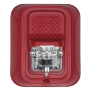 HONEYWELL SPSRLP – Bocina con Estrobo para Pared / 7 Niveles de Candela Seleccionables / 25.0 o 70.7 VRMS / 400-4,000 Hz / UL 1480 y UL 1971 / Carcasa Roja Sin Impresión
