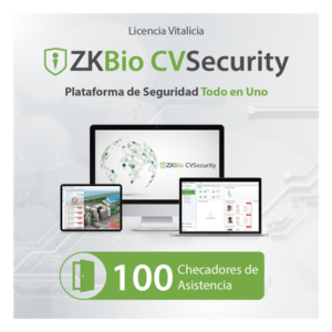 ZKTECO ZKCVTAP100 – Licencia de Software / Gestión de 100 Dispositivos / Control de Tiempo y Asistencia / Compatible InBioPro-InBio-APX-Green Label