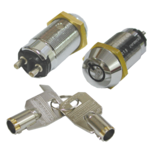 ENFORCER SECOLARM SS-095-1H0 – Interruptor de Llave Tubular / Diseño See-Saw Autoajustable / Anti-Manipulación / Carcasa Zinc Cromado / 2A@12VDC / Base Bachelita