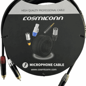 COSMICONN CMC220AS-TP-2RM-5-YBG1 – Cable Audio 3.5mm a 2 RCA / Diferenciador Blanco y Rojo / Conectores Negros / 5m (16.4 ft)