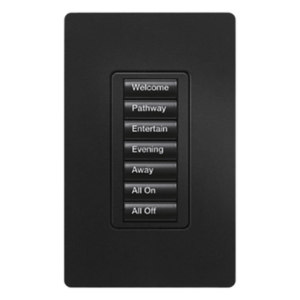 LUTRON ELECTRONICS RRDW7BMN – Teclado de Pared / 7 Botones Programables / Retroiluminado / RF 9 m (29.5 ft) / Control de Escenas RadioRA 2 / Memoria ante Fallas