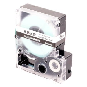 PANDUIT T038X000VPM-BK – Casete de Etiquetas de Vinilo / Cinta Continua / 9 mm Ancho / 7.6 m Largo (24.93 Pies) / Negro sobre Blanco / Interior-Exterior