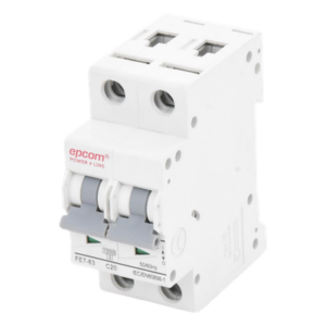 EPCOM POWERLINE FE7632PC20 – Protección Térmica 2P, 20A,  Corriente Alterna  400 Vca para Aplicación Fotovoltaica Montaje Riel DIN