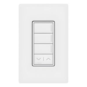 LUTRON RADIORA 3 RRSTW3RLSW – Teclado de Pared Inalámbrico RF / 3 Botones Programables / Ajuste de Intensidad Subir/Bajar / Retroiluminación LED / Acabado Satinado