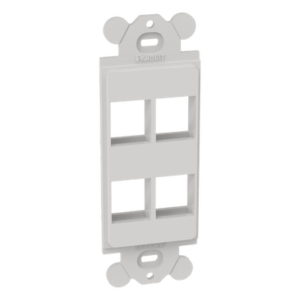 PANDUIT NK4RMFWH – Marco de Módulo Dúplex / 4 Espacios Keystone / Compatible GFCI / ABS / Blanco / 3.82' x 2.95' x 3.28'