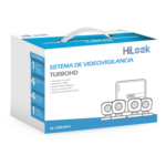 HiLook by HIKVISION HL-1080-MC4 – Kit TurboHD / 4 Canales / 4 Cámaras Bala 2 Megapixel / IR 20 m (65.6 ft) / H.265+ / IP66 / HDMI y VGA Simultáneo