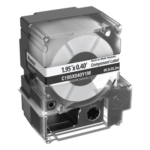 PANDUIT C195X040Y1M – Casete de Etiquetas / 125 Unidades / 1.95' x 0.4' (49.5 x 10.2 mm) / Poliéster No Adhesivo / Identificación de 1 Puerto / Blanco
