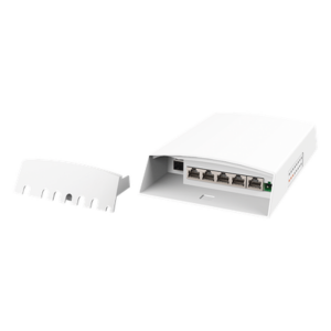 WI-TEK WI-PS306GF-O-DC – Switch PoE para Exterior / 4 Puertos PoE / 802.3 bt 60W / 24V Pasivo 12W / 802.3 af/at 30W / IP55 / -30°C a 70°C / Protección 6kV
