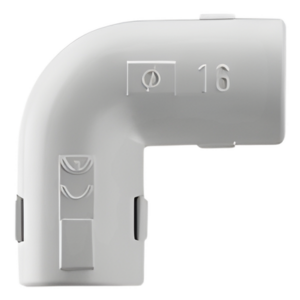 GEWISS DX-40-325 – Unión en L para Tubería Rígida / PVC 25 mm / Auto-extinguible / Libre de Halógenos / Resistente a Impactos