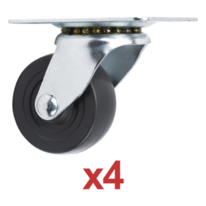 SYSCOM ROD42.5 – Kit de Ruedas Locas para Racks / 2.5 in (6.35 cm) / Carga 125 lb por Rueda / Base 3 7/8 x 2 3/4 in (9.8 x 7 cm) / Altura 3.25 in (8.25 cm)