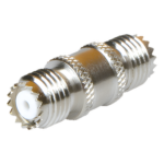 RF INDUSTRIES,LTD RFU-629 – Adaptador Barril RF / Mini-UHF Hembra a Mini-UHF Hembra / Montaje en Línea / Cuerpo Bronce Niquelado / Contacto Oro / Aislante Teflón