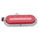 ECCO ED3080AW – Luz LED Ovalada Trasera / 18 LED / Rojo/Blanco/Ámbar / 7.5 Pulgadas / 69 Patrones de Destello / IP67 / 12-24 V / Perfil Bajo