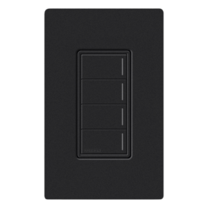 LUTRON RADIORA 3 RRSTW4BMN – Teclado de Escenas de Pared / 4 Botones Programables / Clear Connect 2.4 GHz / Alcance 22.8 m (74.8 ft) / 120-277 V / Memoria de Estado