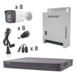 HIKVISION KH4K8BTWA – Kit TurboHD 4K / DVR 8 Canales / 8 Cámaras Bala 3K / Audio Bidireccional / Dual Light 30 m (98.4 ft) / ColorVu / IP67