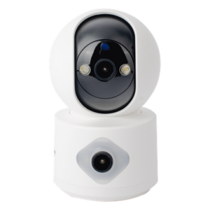 SMARTHOME BY EPCOM SCAM3DB – Cámara IP WiFi / Doble Lente 3MP / Pan 320° / Tilt 70° / Autoseguimiento / IR 10 m (32.8 ft) / Audio Bidireccional / microSD 128GB