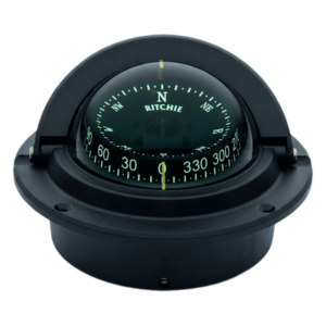RITCHIE F-83 – Brújula de Navegación Marítima / CombiDial 3 Pulgadas / Iluminación NiteVu Verde / Montaje Flush / Bloqueo Instantáneo de Rumbo / Reparable