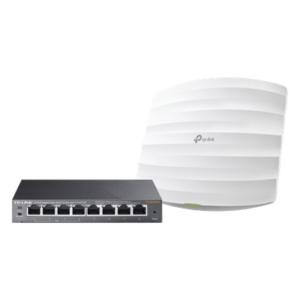TP-LINK EAP-STARTER-KIT-245PE – Kit Access Point y Switch PoE / Doble Banda AC / 1750 Mbps / 8 Puertos Gigabit / 55W PoE Total