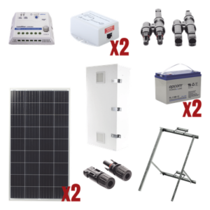 EPCOM POWERLINE PL-1224G-2R – Kit Solar de 28 W con PoE Pasivo 24 Vcc para 2 Radios de Ubiquiti airMAX, Cambium ePMP