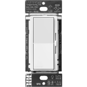 LUTRON CASETA WIRELESS DVRF6LWH – Atenuador Inteligente de Pared / Control Deslizante / 150 W LED/CFL / 600 W Incandescente / 120 V / Sin Neutro / 3 Vías