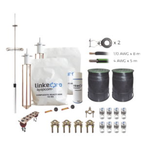 LINKEDPRO BY EPCOM KLP-TZ03-PRO – Kit Pararrayo con Accesorios de Instalación en Torre / 3 m (9.84 ft) / Electrodo de Cobre Electrolítico / Radio de Cobertura 72° / Filtro Equipotencial