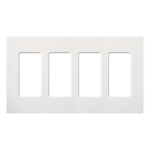 LUTRON ELECTRONICS SC-4-SW – Placa de Pared / 4 Espacios / Sin Tornillos / Acabado Satinado Snow / Apertura Designer / 213 mm (8.4 in) Ancho