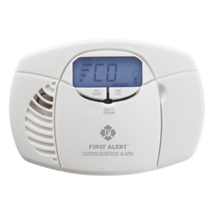 FIRST ALERT 1039727 – Detector de Monóxido de Carbono / Sensor Electroquímico / Pantalla Digital Retroiluminada / Alimentación por 2 Baterías AA / Alertas Visuales y Sonoras