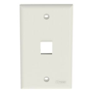PANDUIT NK1FNIW – Placa de Pared Vertical / 1 Puerto Keystone / ABS / 69.8 x 114.3 mm / 2.75 x 4.5 pulg. / Blanco Mate / RoHS