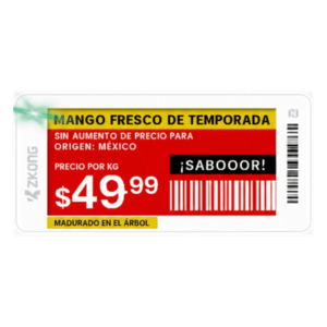 ZKONG ZKC21B – Etiqueta Electrónica de Estantería / EPD 2.13 Pulgadas / 4 Colores / BLE 5.0 con AES-128 / Autonomía 5 Años / NFC