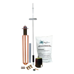 TOTAL GROUND KIT-DIPOLO-T – Kit de Pararrayos Dipolo Corona / Ángulo de Protección 72° / Mástil 1.2 m (3.9 ft) / Electrodo 45 A / Accesorios Completos de Instalación
