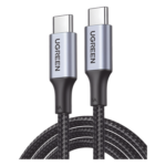 UGREEN 90120 – Cable USB-C a USB-C / Carga Rápida 100W / Transferencia 480 Mbps / Nylon Trenzado 3 m (9.8 ft) / Aluminio